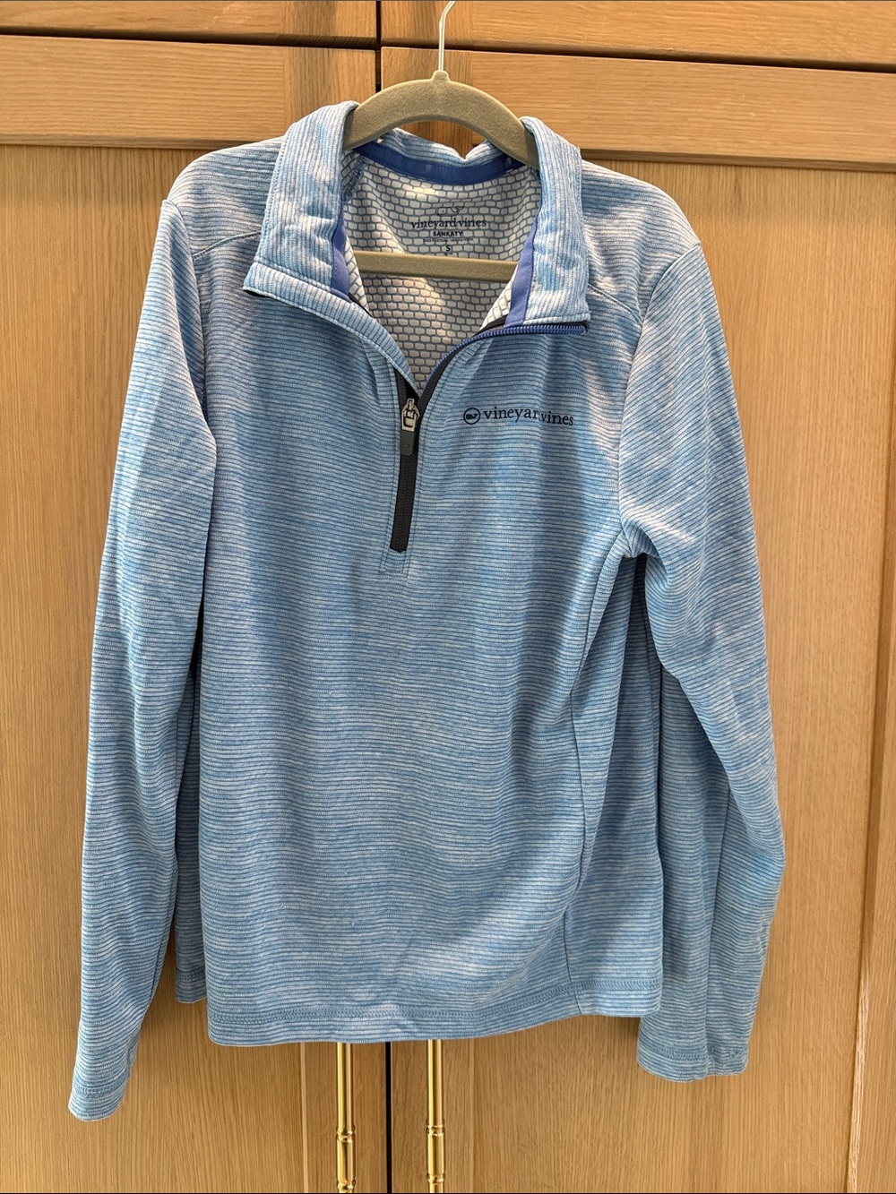 Vineyard Vines Heathered Sky Blue Half-Zip Pullover